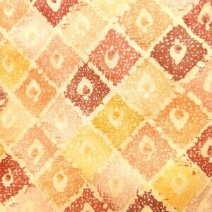 New Mid weight Denim fabric Diamond print Peach orange pink red maroon 27"x21"